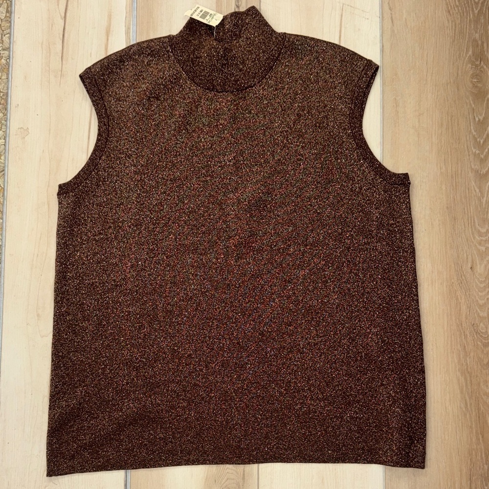 Coldwater Creek Metallic Bronze Knit Top
